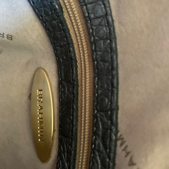 Brahmin Gray Croc Embossed Leather Satchel/Shoulder Handbag - Picture 9 of 10